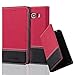 Produktbild Cadorabo Hülle für Samsung Galaxy J5 2016 (6) - Hülle in ROT SCHWARZ – Handyhülle mit Standfunktion und Kartenfach aus Einer Kunstlederkombi - Case Cover Schutzhülle Etui Tasche Book