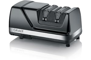 GRAEF. GRAEF Afilador de cuchillos de diamante CX110 con ángulo de afilado de 15°, afilador eléctrico con guía de cuchillas de elastómero, tecnología Dizor XV, discos de diamante para cuchillas asiáticas