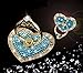 Samidy Universal Phone Ring Stand Holder UCLL Romantic Heart Crystal Finger Grip 360 Degree Rotating Ring Grip Cell Phone and Tablets Anti Drop Ring for iPhone iPad Samsung LG HUAWEI SONY (Blue)