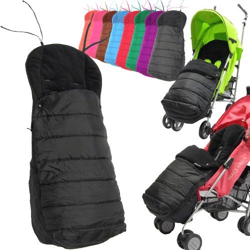 Deluxe 2 In 1 Stroller Pushchair Buggy Footmuff - Black To Fit Maclaren, oBaby, Zeta Vooom, Tippitoes, Hauck, Chicco, Graco Mamas And Papas