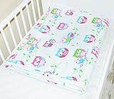 Baby Bettwäsche Design: Eule Weiß Größe 100x135 cm (40x60 cm) Bettset Kinderbettwäsche