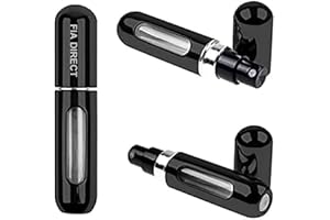 Fia Direct 6ML Perfume Atomiser Aftershave Travel Refillable Bottle Portable Handbag Spray-Nicotine Free (Black)