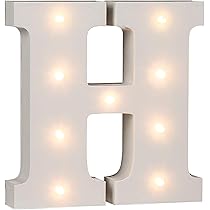 Lampada Lettera B In Legno Con LED - Decorazione Illuminata, 16cm, Batterie AAA - Foto 5
