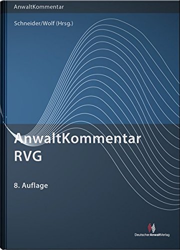 Read Anwaltkommentar Rvg Rechtsanwaltsvergütungsgesetz - 