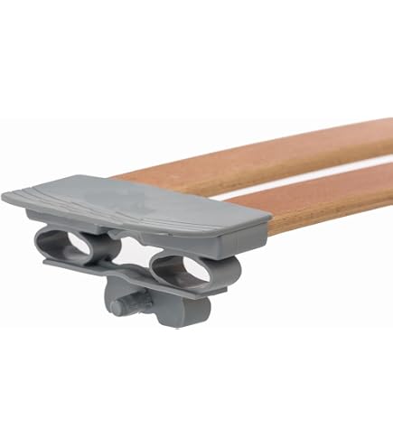 10 Supports De Latte Triple Pour Sommier 38x8 Mm - Embout Long Flexible Noir, Fixation Par Tenon - 6