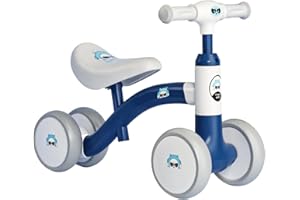 VICYOL S&D Vélo sans Pédales. Mini Tricycle pour Enfants à partir de 1 an. Porteur Léger pour Bébés, avec 4 Roues et Selle Réglable. Jouet pour Enfants. Cadeau pour Garçons et Filles.