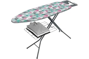 Metaltex ANTARES - Tabla de Planchar, Tapizado TRIANGULOS, Superficie de Planchado: 114x38cm