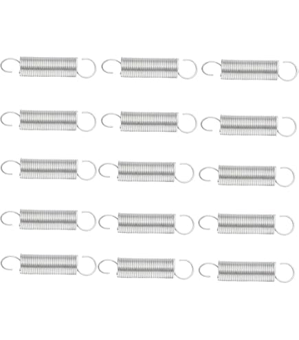 QUARKZMAN 15 stuks drukveer drukveren 304 roestvrij staal veer veren trekveer trekveren Spring 8 mm AD 1 mm draadmaat 40 mm vrije lengte spiraalveer spiraalveren springveer staalveer zilver