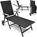 Produktbild Alu Sonnenliege Gartenliege Rattanliege Rollliege Relaxliege Rollenliege Liege