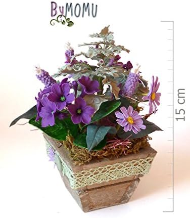 Flowers Cold Porcelain Miniature Purple Fantasy Home Decor-Hand Made