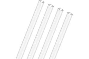 M METERXITY 4-Pack Clear Rigid Acrylic Pipe, 3mm[0.12"] ID x 5mm[0.2"] OD Plastic Round Tube for Water Cooling System/Lamps/Fountains/Aquariums/Display Stand, Acrylic Tubing [305mm/12IN]