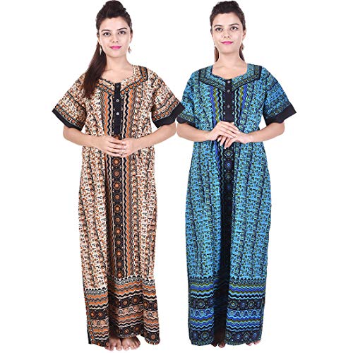 Silver Organisation Womens Cotton Printed Nightdress(Multicolour_Free size) -Pack of 2 RS.493 (67.00% Off) - Amazon