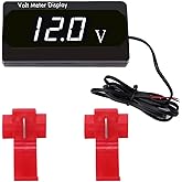 YIXISI Voltmetro per Auto Impermeabile DC 12V con Schermo Digitale a LED, Misuratore di Tensione con Terminali per Barca Veic