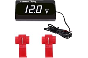 YIXISI Voltmetro per Auto Impermeabile DC 12V con Schermo Digitale a LED, Misuratore di Tensione con Terminali per Barca Veicolo Motociclo Camion ATV UTV, Bianca