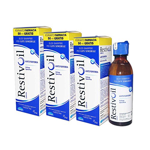 3 x RestivOil Huile Complex - Shampooing de 250 ml - Action ANTIFORFORA