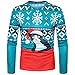 Produktbild Herren Kapuzenpullover Tops Sannysis Männer Weihnachten Santa 3D Print Floral Top Weihnachten Langarm Basic T-Shirt Bluse (Blau, S)