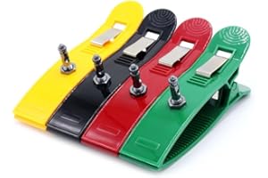 SKMEDITEC 4PCS Universal EKG/ECG Limb Clamps Electrodes with Screw for Adult, Multiple Color Clip Adapter Set for 4MM Banana, 3MM DIN, Snap and Pinch