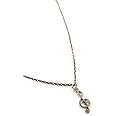 Treble clef motif pendant with chain