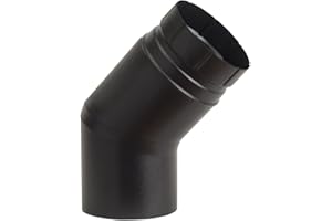 ALASMALTO aeternum - Canale Da Fumo Porcellanato Per Stufe A Legna, 45°, Spessore totale 0,8 mm, Nero