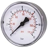 Druckluft Manometer ø 40 mm mit Anzeige 0 - 10 bar