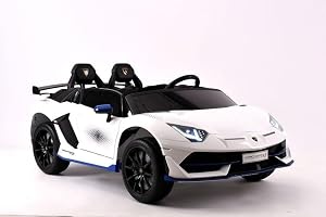 Lamborghini Aventador SVJ Xago elbil för barn, 2-sits, licensierad bil, 12 V7AH, 2,4 GHz, lädersäte Eva