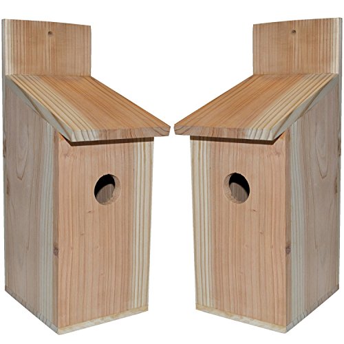 2x Nistkasten Basic 30x14x12 (HxTxB) im Sparset, aus Kiefernholz für kleine Vögel, naturbelassen, stabil und witterungsbeständig