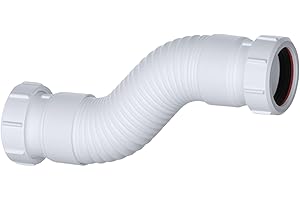 Hulthor 40mm Flexible Waste Pipe Connector, Universal Compression Fitting for 40mm Waste Pipe, Plumbing Drain Joiner for Sink, Kitchen, Bath (1.5")