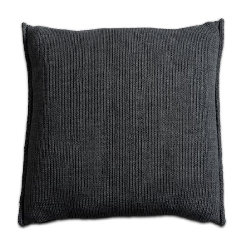 Knit Factory 131210 Dekokissen Strickkissen Uni mit Füllung, 50 x 50 cm, anthrazit - 2