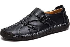 ASIFN Hommes Mocassins Décontractés Driving Oxford Confortables Sneakers Réglables Chaussures de Marche Housse en Cuir Mocassins Classiques