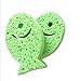 2PCS Green Cute Fish Design newborn baby bath shower sponge