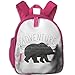 Produktbild Children Boy's&Girl's School Backpack with Pocket Adventure Black Silhouette of A Wild Bear Zoo Animal Nature Love Passion Hipster Design Decorative Black White