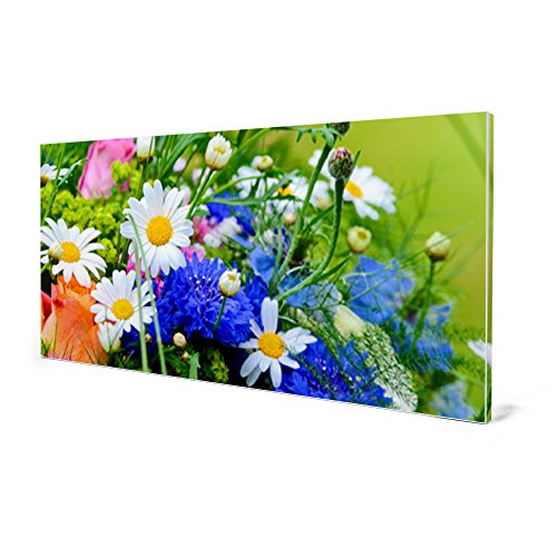 banjado – Pinnwand Magnettafel weiß 78cm x 37cm quer mit Motiv Blumenstrauß - 4