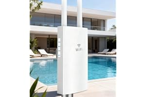 WONLINK Punto de Acceso Inalámbrico, Repetidor WiFi para Exteriores, Amplificador WiFi de AC1200 Doble Banda con 2 Puertos Gigabit Ethernet, Compatible con los Modos Repetidor/Ap/Router, IP66