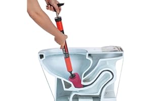 Kaikso-In WC ad alta pressione sblocca un colpo, stantuffo per tubi igienici, dispositivo di sblocco della toilette, stantuffo per dragaggio per servizi igienici/bagno/scarico a pavimento/tubo