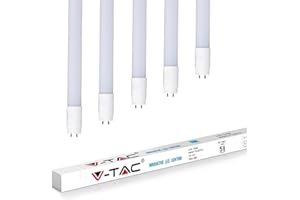‎V-TAC VTAC LED Röhre 120cm, led leuchtstoffröhre 120cm, T8, 18W, 4000 Kelvin, Universalweiß, 180 Grad, homogenes Licht, Glas, langlebig 25.000h, 5 Jahre Garantie, 28mm Durchmesser, 5 Stück