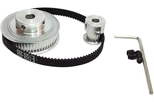 DAOEEUR 2GT Timing Belt Closed-Loop 200mm and Pulley 20 Teeth and 60 Teeth Set for 3D Printer Accessories