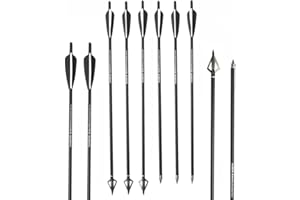 AMEYXGS 12 Pezzi Bulloni per Balestra Frecce per Balestra in Carbonio 16" 17" 18" 20" 22" per La Pratica della Caccia e del Tiro con L'Arco