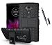 Produktbild ISENPENK LG G Flex 2(2015) Hülle mit Kapazitive Feder,TPU+PC Ultra Slim Silikon Tough Rugged Dual-Layer Hardcase with Built-in Kickstand Thin Schutzhüllen,Wasserdicht Shockproof Anti Slip Protection Stand Case Tasche für LG G Flex 2(2015) 5.5Zoll-[schwarz]+Kapazitive Feder