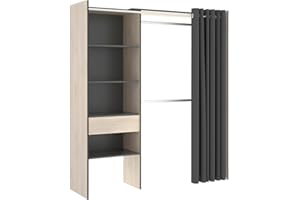 DEKIT GRUPO RIMOBEL SUIT - Vestidor con cajón y cortina - Natural / Grafito