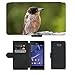 Produktbild PU Leder Wallet Case Folio Schutzhülle // M00314072 Butcherbird Australien Vogel fliegen // Sony Xperia M2 D2303 D2305 D2306