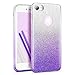 Produktbild CLM-Tech kompatibel mit iPhone 8 Hülle Glitzer Schutzhülle [Hartplastik Case mit äußerer TPU Silikon Umrandung] Backcover, lila Silber