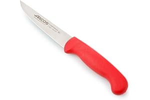 Arcos Serie 2900 - Cuchillo de Verduras - Hoja de Acero Inoxidable Nitrum de 100 mm - Mango inyectado en Polipropileno Color Rojo
