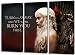 Produktbild Game of Thrones 3teilig im Gesamtmaß 120x80 cm, Leinwandbild auf Holzrahmen gespannt, Leinwandbild, 1A Qualität zu 100% Made in Germany! Kein Poster Kein Plakat! Echtholzrahmen mit beigelieferten Zackenaufhängern. Fertig bespannt, Sofort dekorieren.