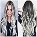 Produktbild Wig-Queen Zweifarbige Perücke Ombré-Effekt Lang Gelockt Curly Perücke Hitzebeständiges Kunsthaar Cosplay Party Perücke Für Damen 28Inches
