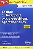 La Note ou le Rapport avec Propositions Opérationnelles Catégories A et B Nouveaux Concours