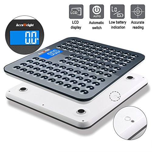 Accuweight AW-BS002 digitale Anti-Rutsch Personenwaage mit großem LCD-Display, 180kg/400lbs Kapazität (Grau) - 5