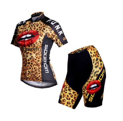 Lance Sobike Damen- Rad-Trikots Set Kurze Ärmel- Leopard Frauen