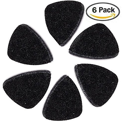 Neweights Ukulélé Picks Noir 6-pack - gratuit eBook Ukulélé UKE Feutre Pick Feltrum - Compatible avec Hawaiian Concert Soprano UKE ténor et baryton