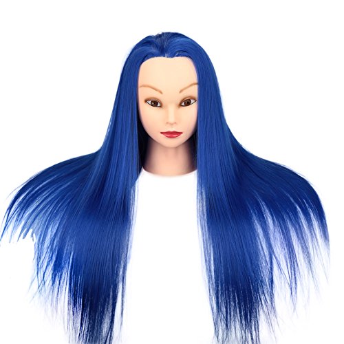 Anself 27" Hairdressing Training Head Model Dummy Head Salon Model Tool Long Hair with Clamp