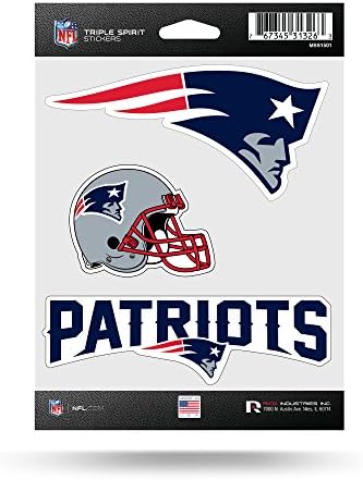 Rico NFL Triple Spirit Stickersnfl Triple Spirit Stickers, Maroon, White, Black, 3 Team Stickers